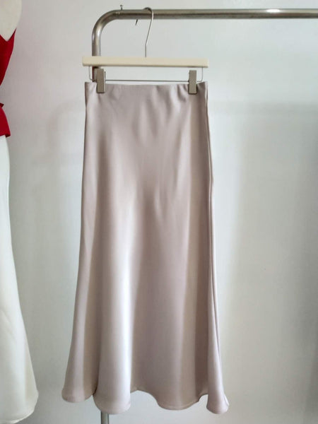 Ivory Satin Skirt