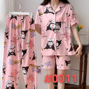 Pink Kuromi 3-in-1  Buttoned Pajama