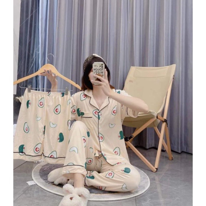 Avocado 3-in-1  Buttoned Pajama