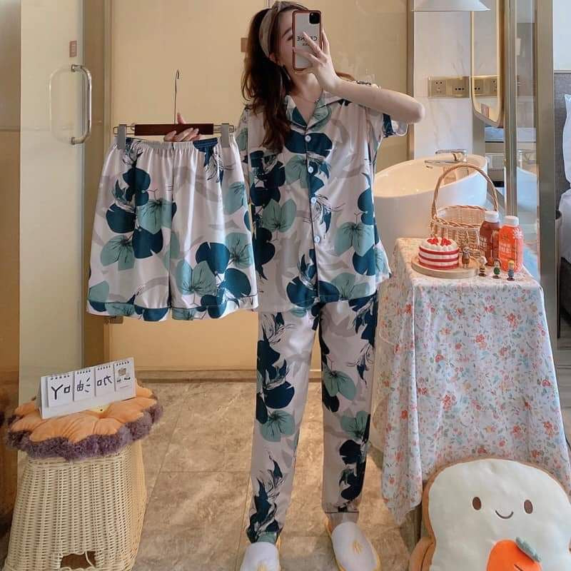 Leaf 3-in-1  Buttoned Pajama