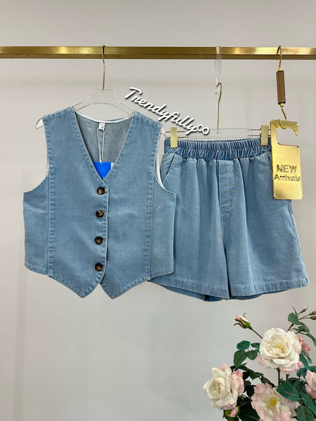 Hyacinth Denim Terno