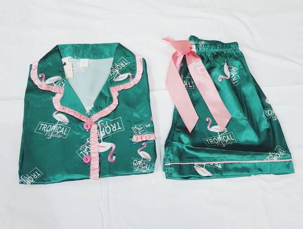 Green Flamingo Terno Pajama