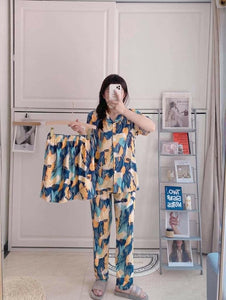 Colorful Abstract 3-in-1   Buttoned Pajama