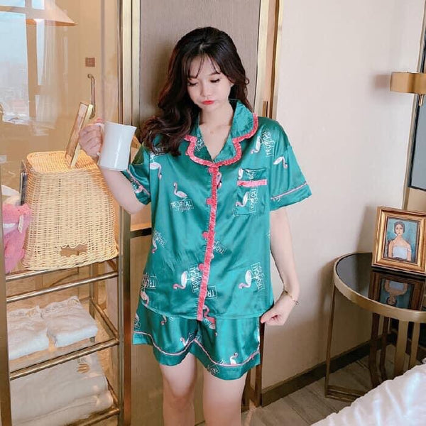 Green Flamingo Terno Pajama