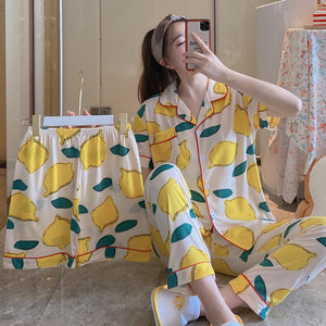 Lemon 3-in-1  Buttoned Pajama