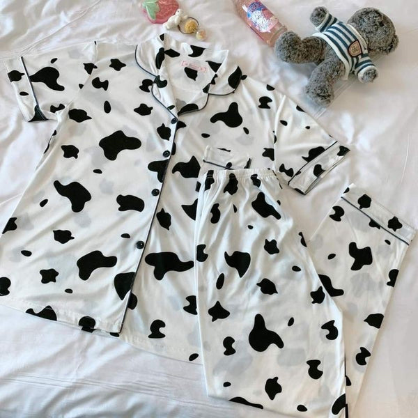 Cow Print Pajama Terno