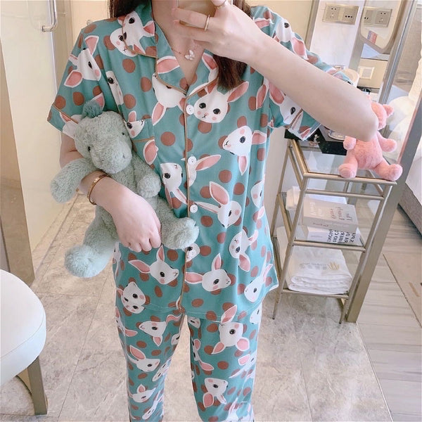 Green Rabbit Short sleeves Pajama