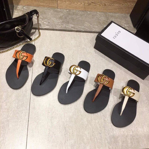 Guccl inspired thong sandals