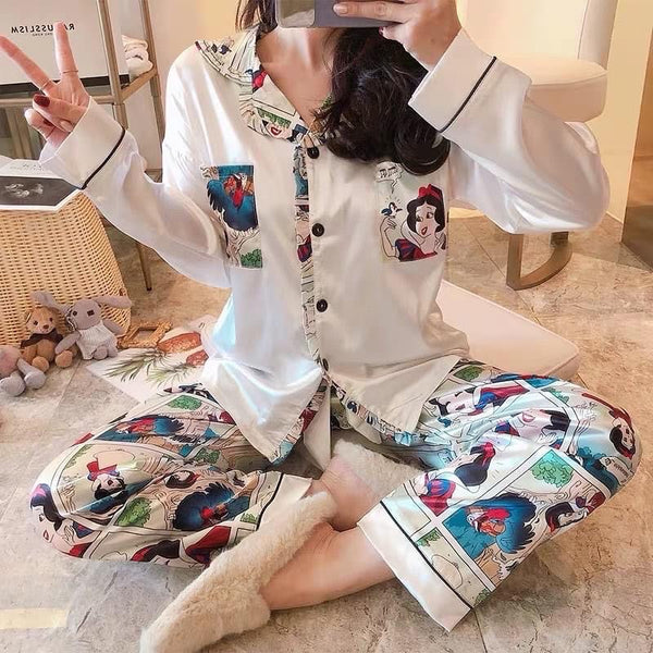 Snow White Long Silk Pajama