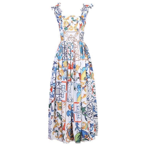 Mosaic Tile-Print Dress