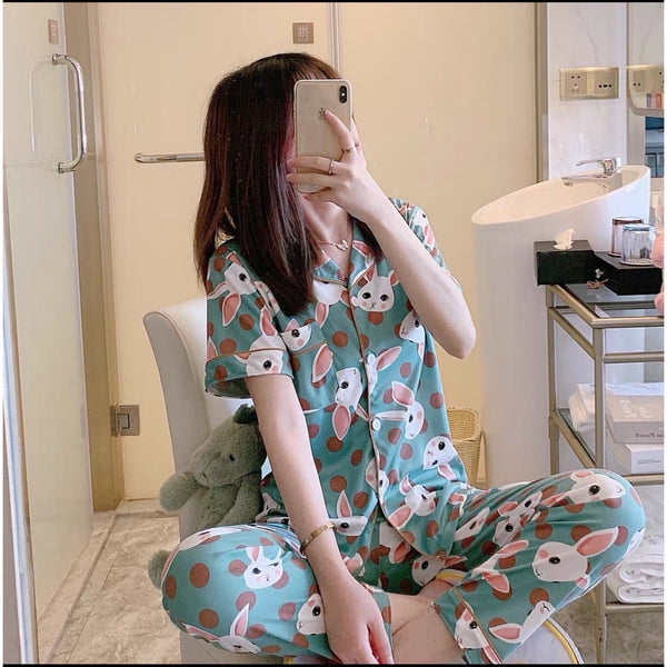 Green Rabbit Short sleeves Pajama