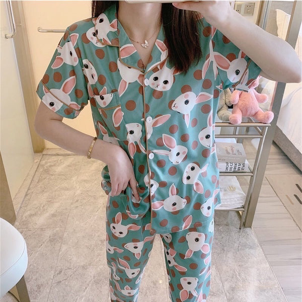 Green Rabbit Short sleeves Pajama